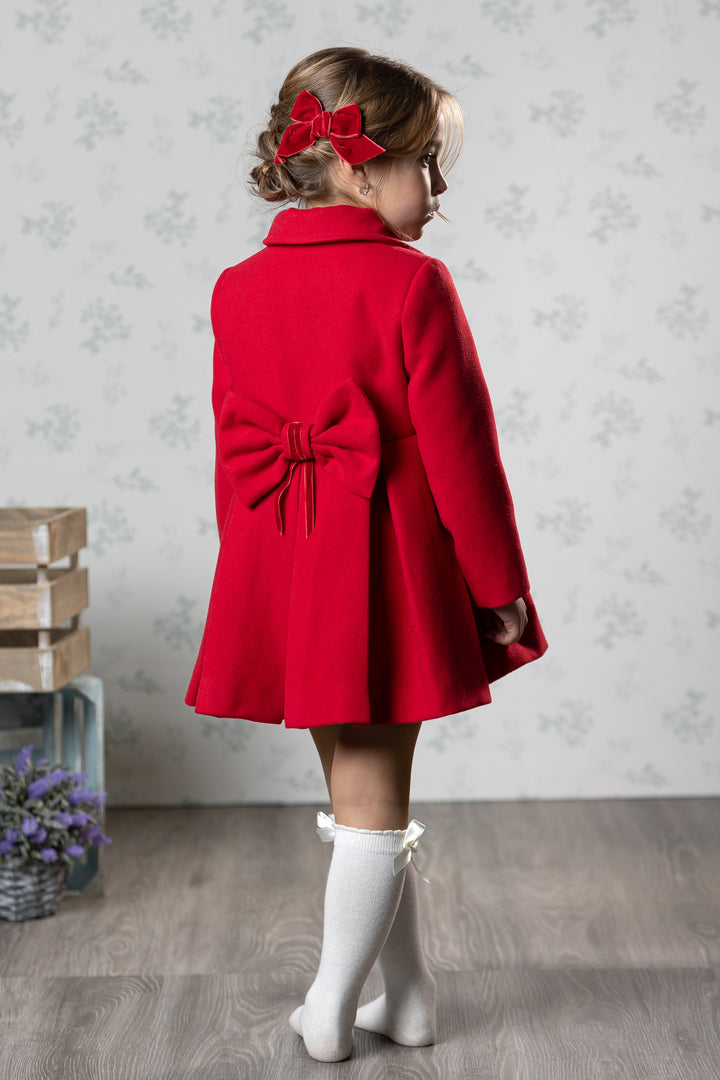 "Anastasia" Red Felt Bow Coat