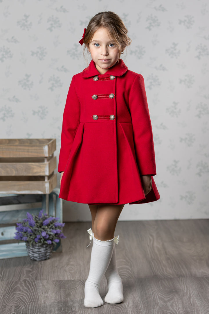 "Anastasia" Red Felt Bow Coat