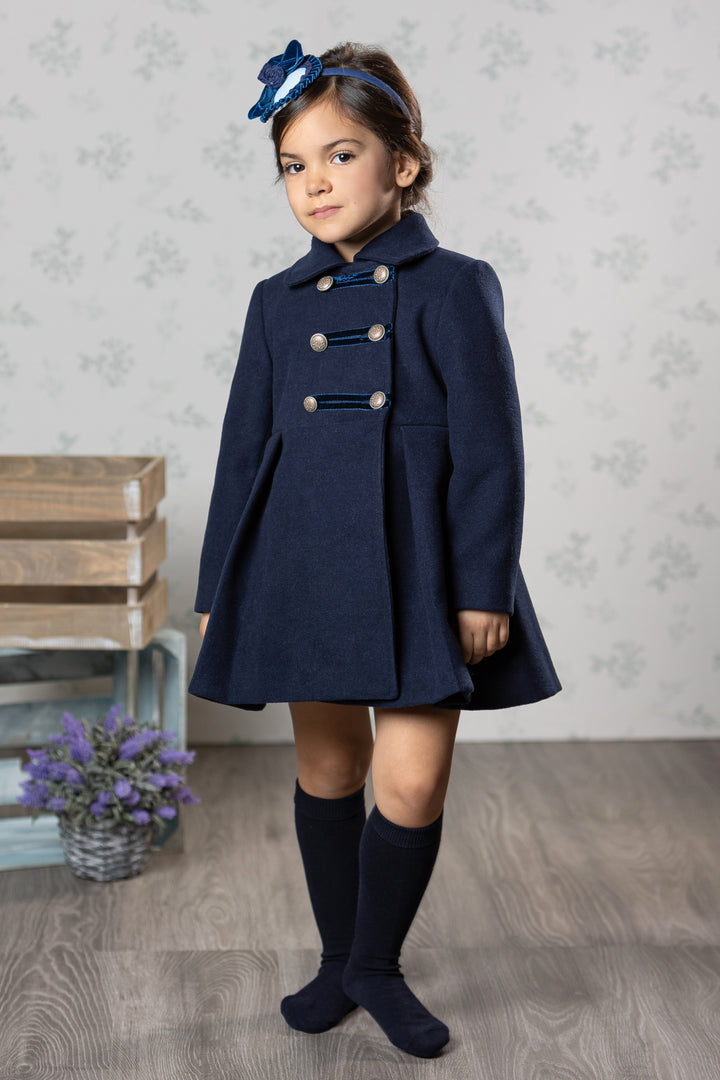 "Anastasia" Navy Felt Bow Coat