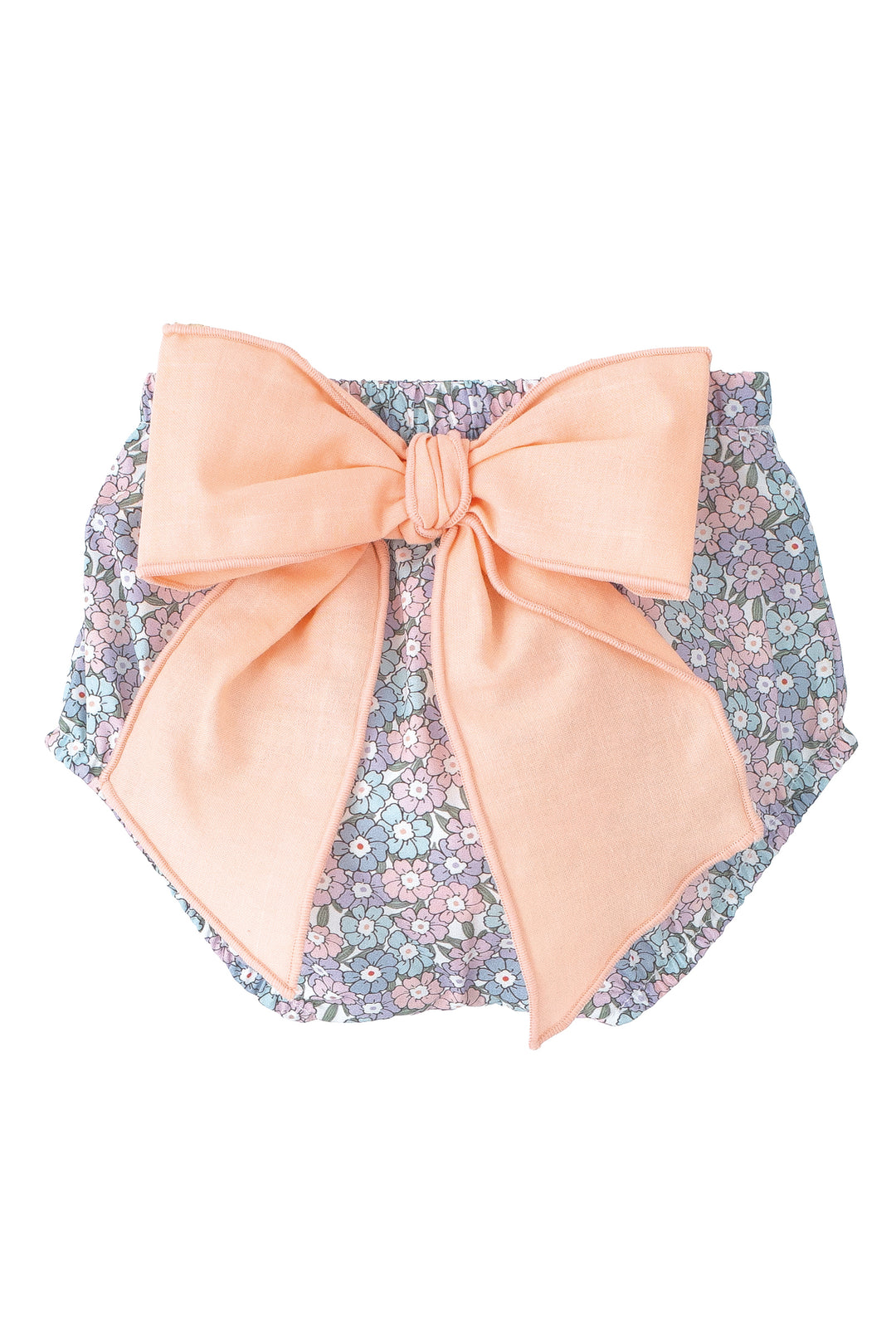 "Meadow" Peach & Lilac Floral Dress & Bloomers