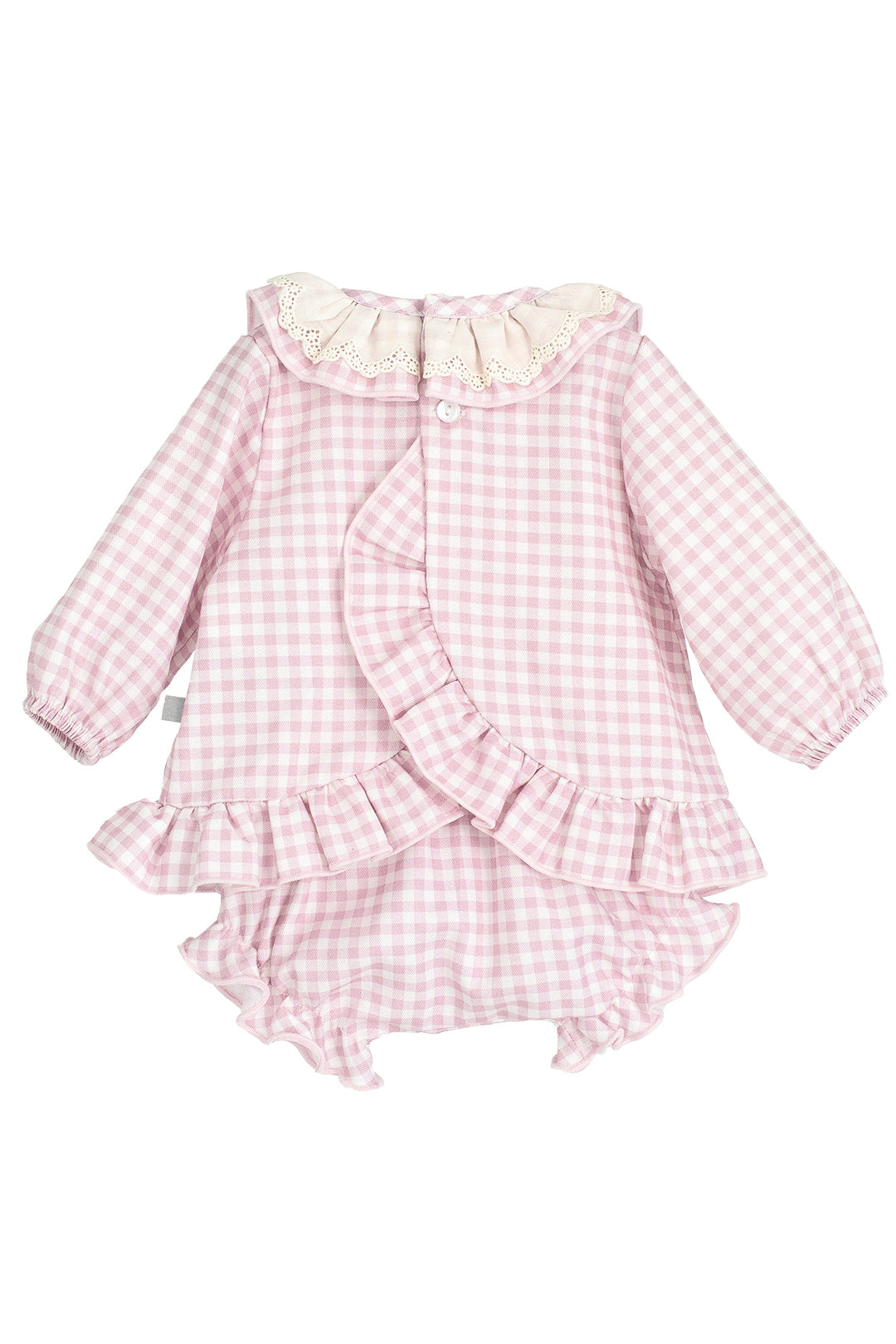 "Maisie" Pale Pink Gingham Dress & Bloomers