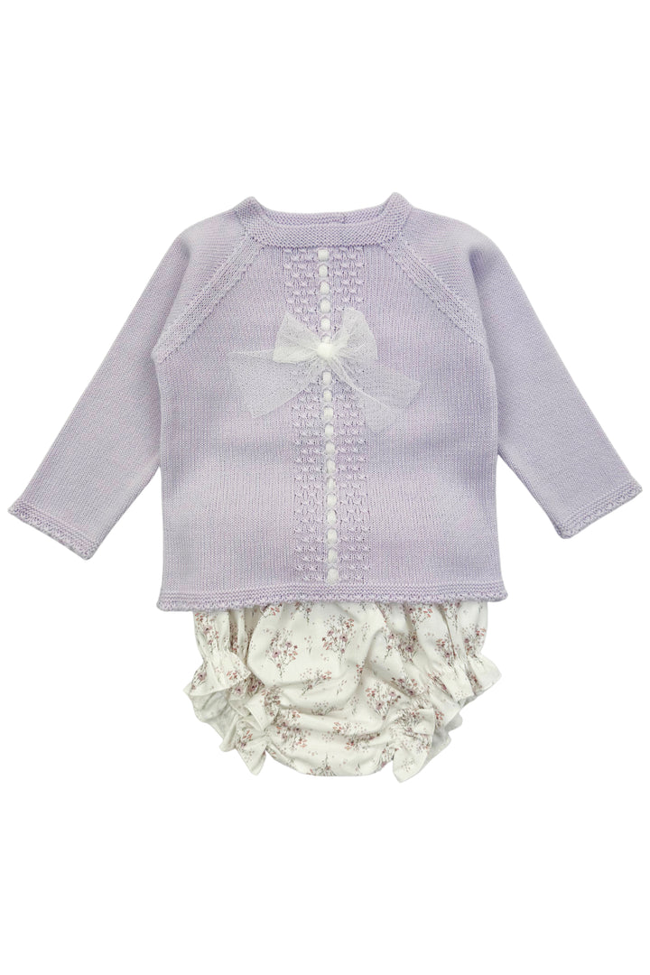 Granlei "Constance" Lilac Knit Top & Floral Bloomers | Millie and John