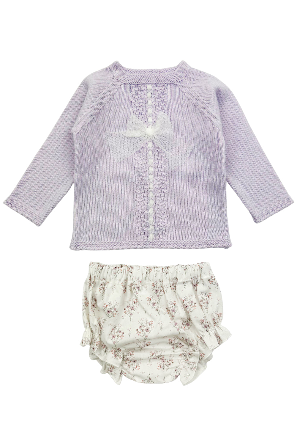 Granlei "Constance" Lilac Knit Top & Floral Bloomers | Millie and John