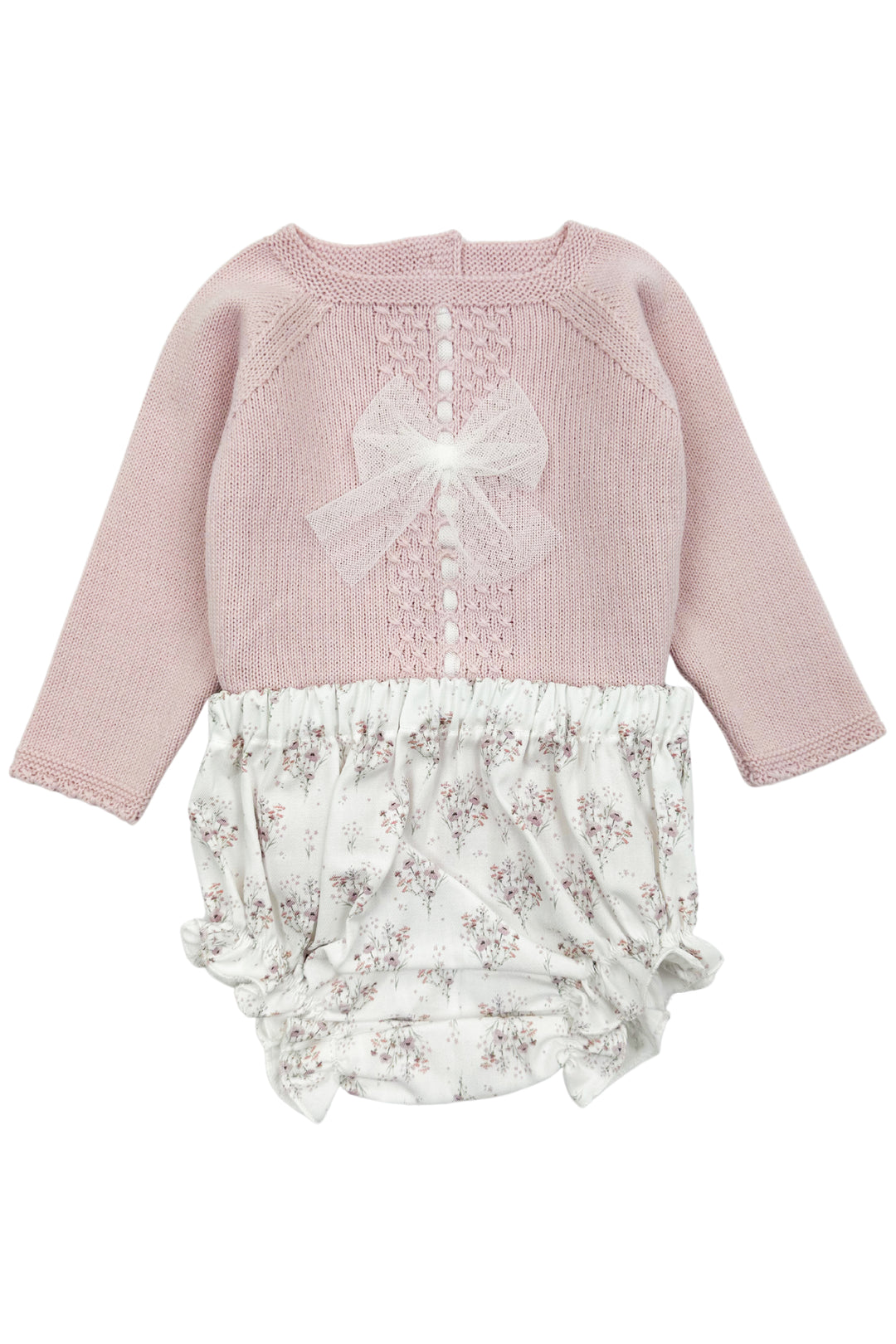 Granlei "Constance" Dusky Pink Knit Top & Floral Bloomers | Millie and John