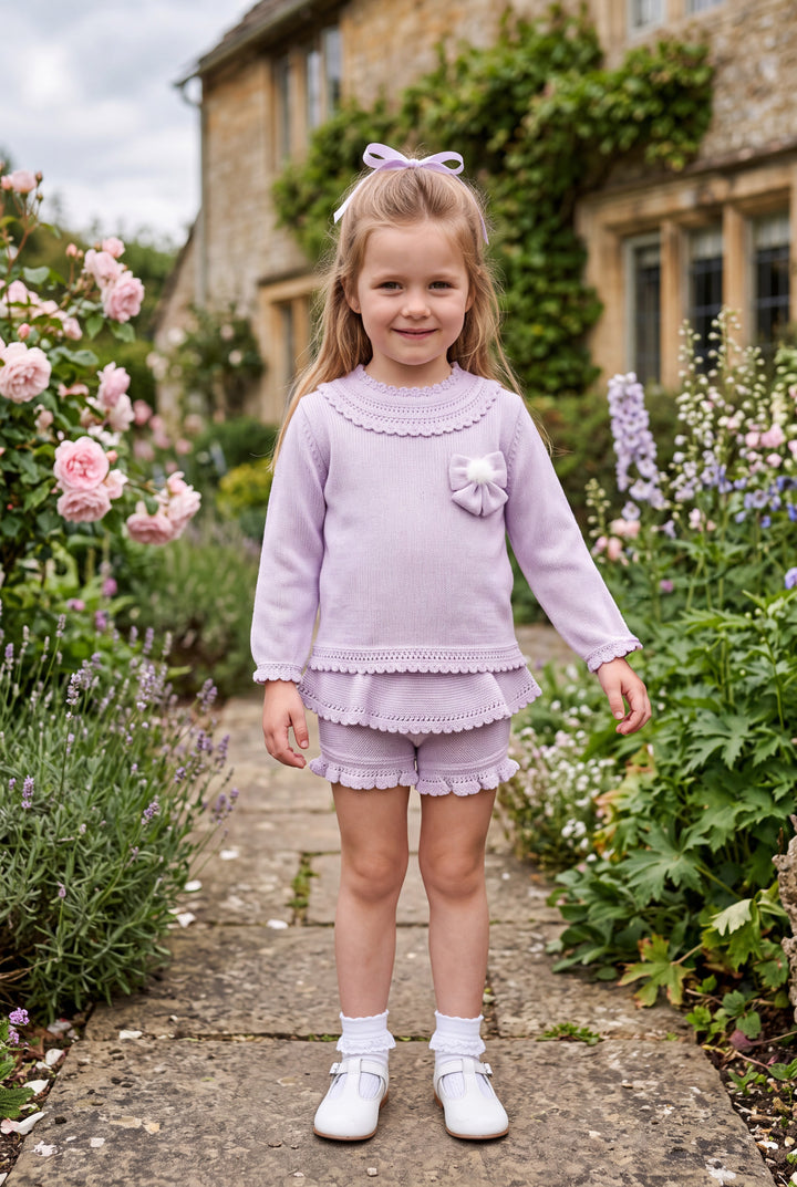 "Aida" Lilac Knit Top &amp; Shorts