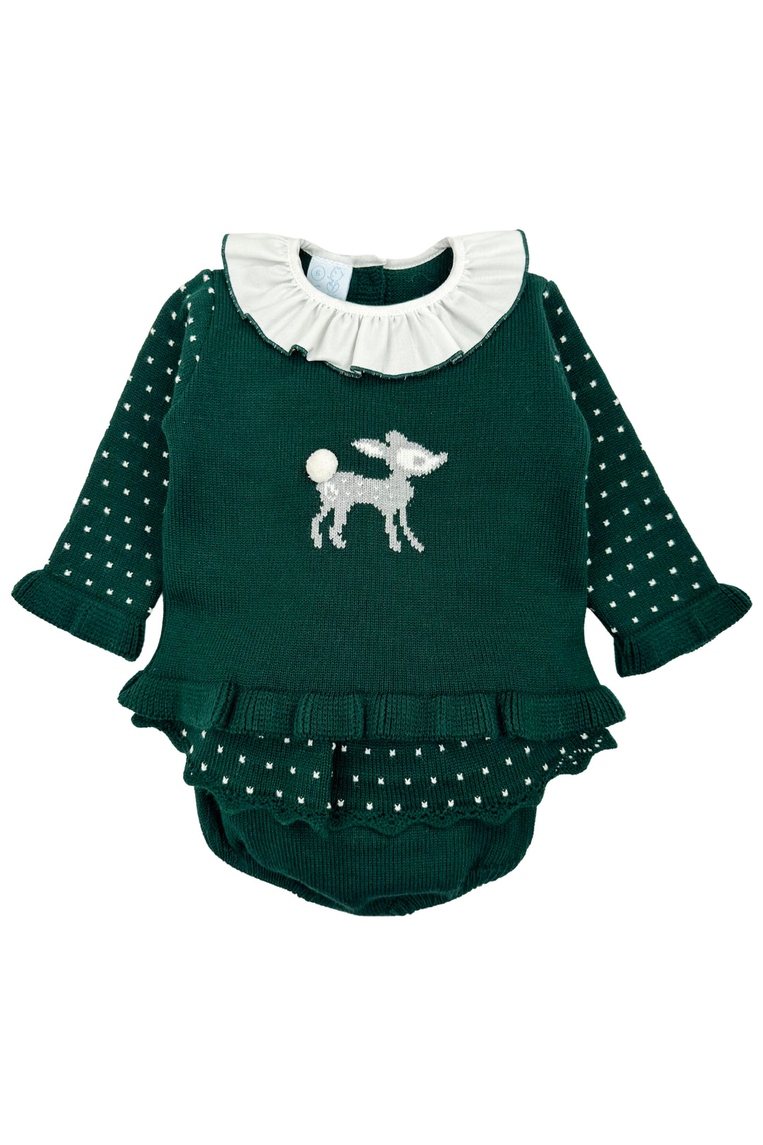 Granlei "Juno" Bottle Green Knit Top & Bloomers | Millie and John