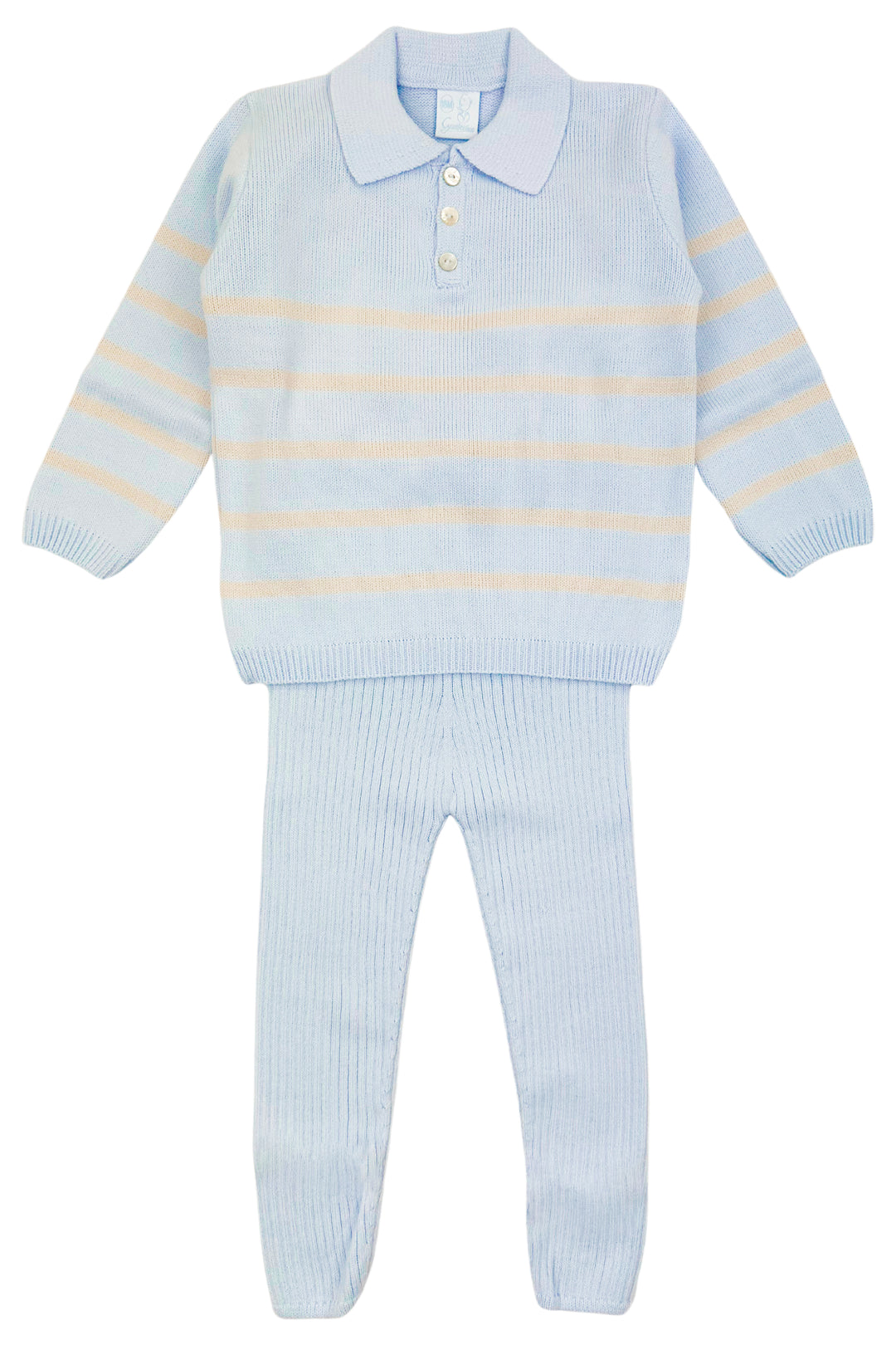 Granlei "Tommy" Blue Striped Knit Top & Leggings | Millie and John