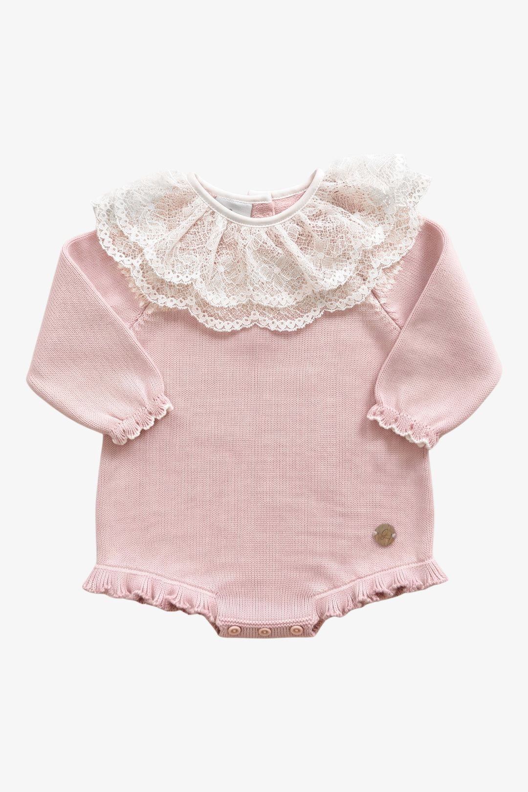 "Ottilie" Dusky Pink Fair Isle Knitted Shortie