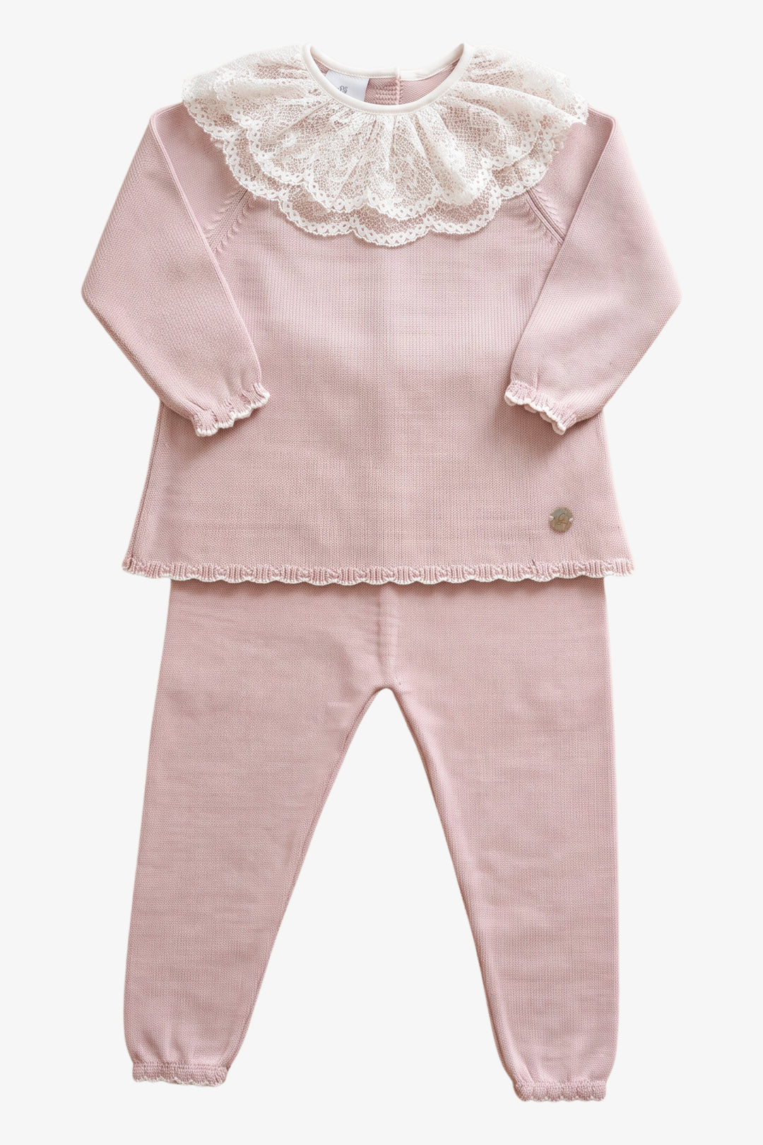 "Elodie" Dusky Pink Fair Isle Knitted Outfit