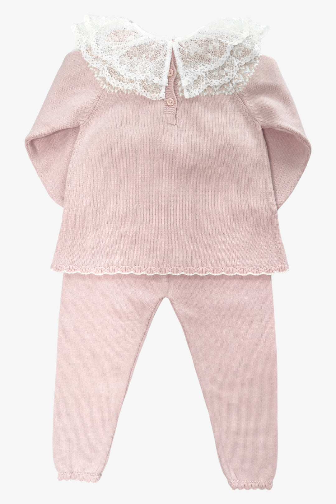 "Elodie" Dusky Pink Fair Isle Knitted Outfit