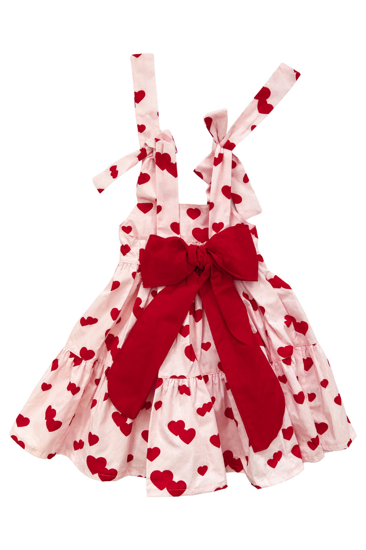Phi "Amore" Red & Pink Heart Print Dress | Millie and John