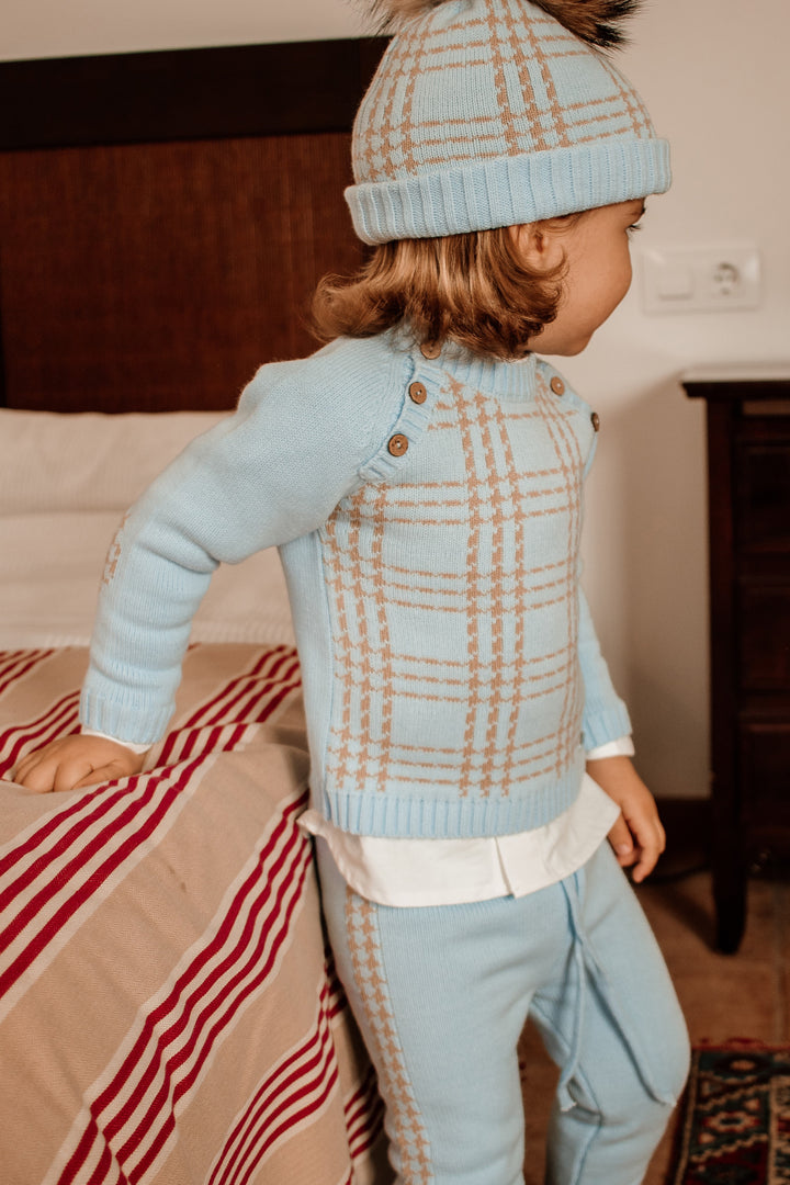 Rahigo "Edward" Blue & Beige Knit Tracksuit | Millie and John