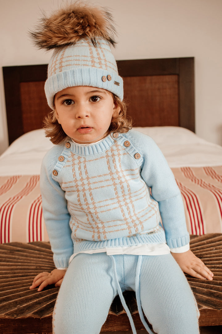 Rahigo "Edward" Blue & Beige Knit Tracksuit | Millie and John