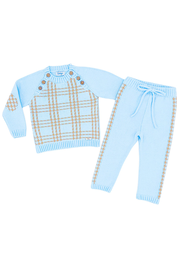 Rahigo "Edward" Blue & Beige Knit Tracksuit | Millie and John