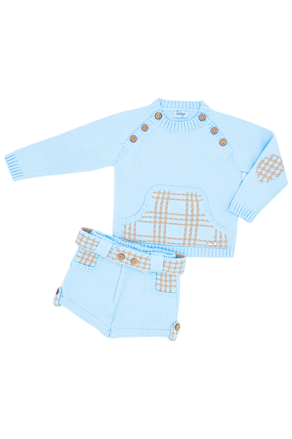 Rahigo "Harry" Blue & Camel Knit Jumper & Shorts | Millie and John