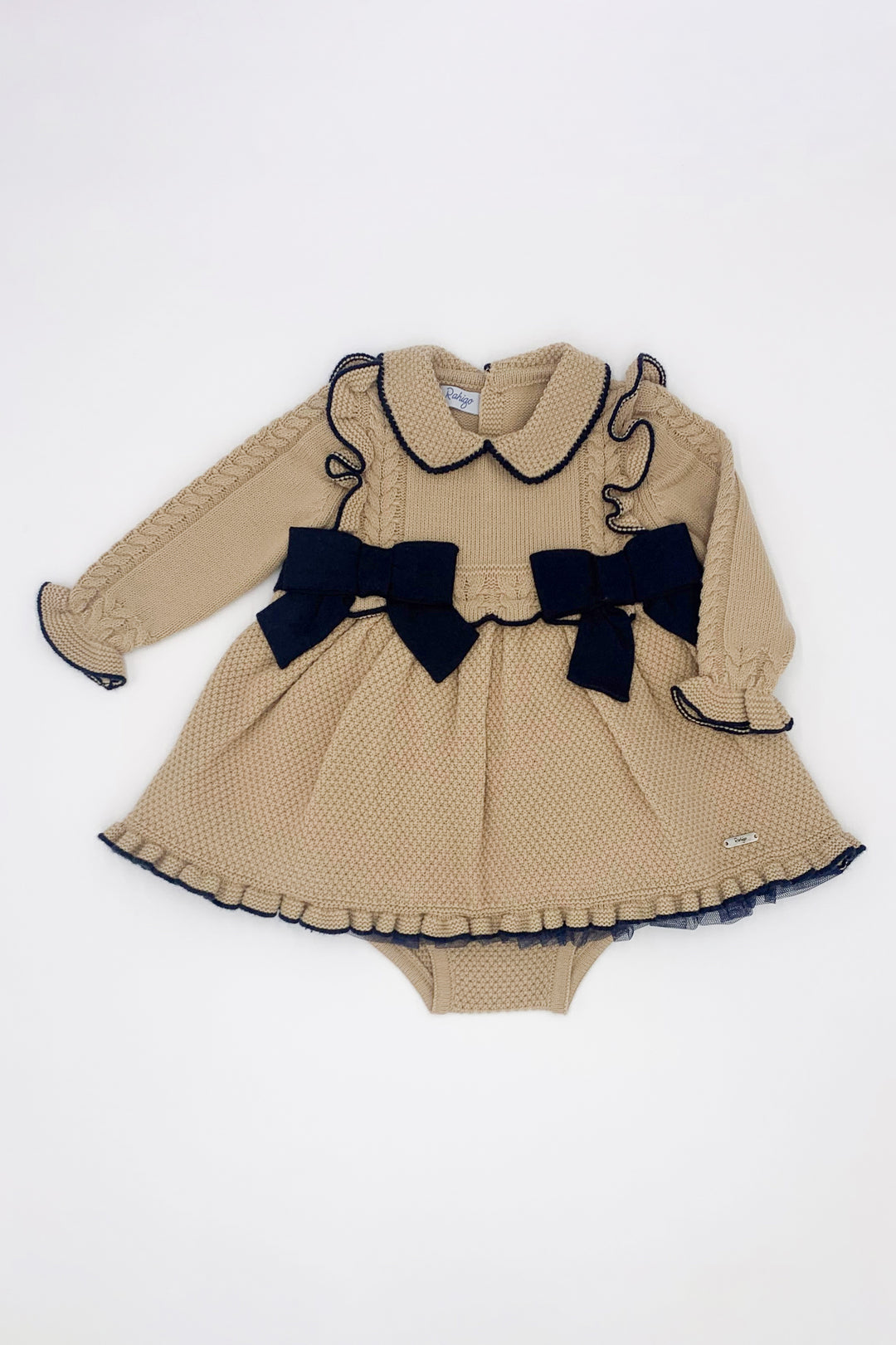 Rahigo PREORDER "Brianna" Camel & Navy Knit Dress | Millie and John
