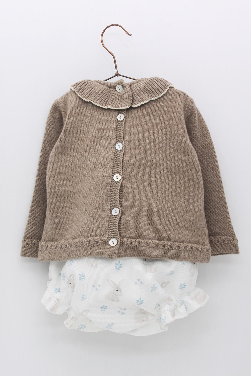 Foque "Faith" Taupe Knit Bunny Top & Bloomers | Millie and John