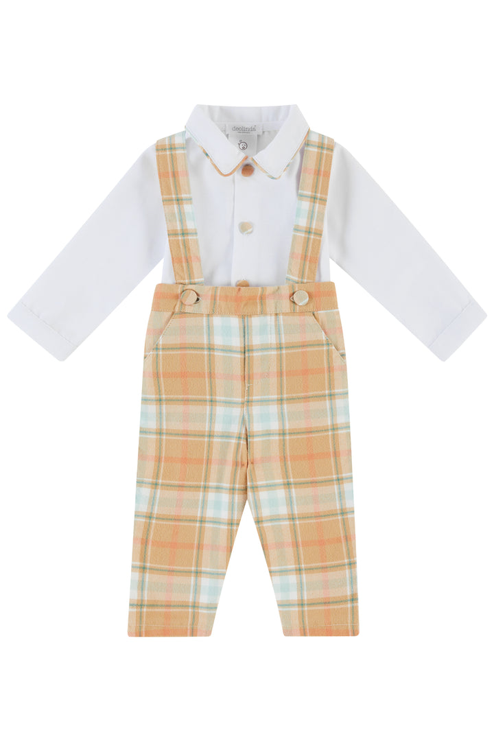 Deolinda "Ezra" Shirt & Camel Tartan Trousers | Millie and John