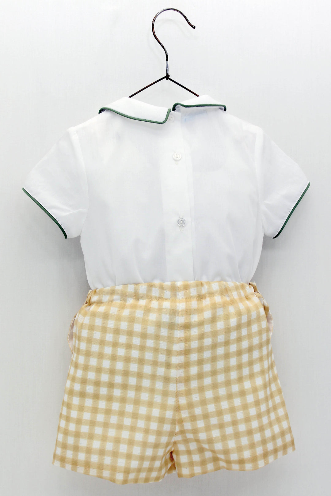Foque "Christian" White Shirt & Lemon Gingham Shorts | Millie and John