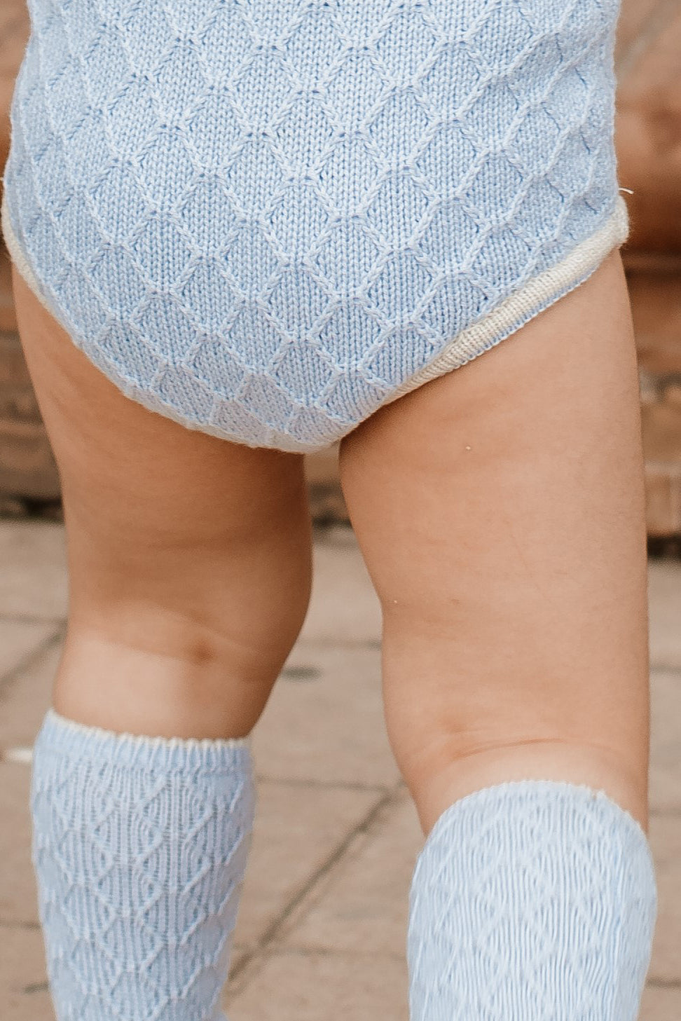 Rahigo PREORDER Blue & Cream Knee High Socks | Millie and John