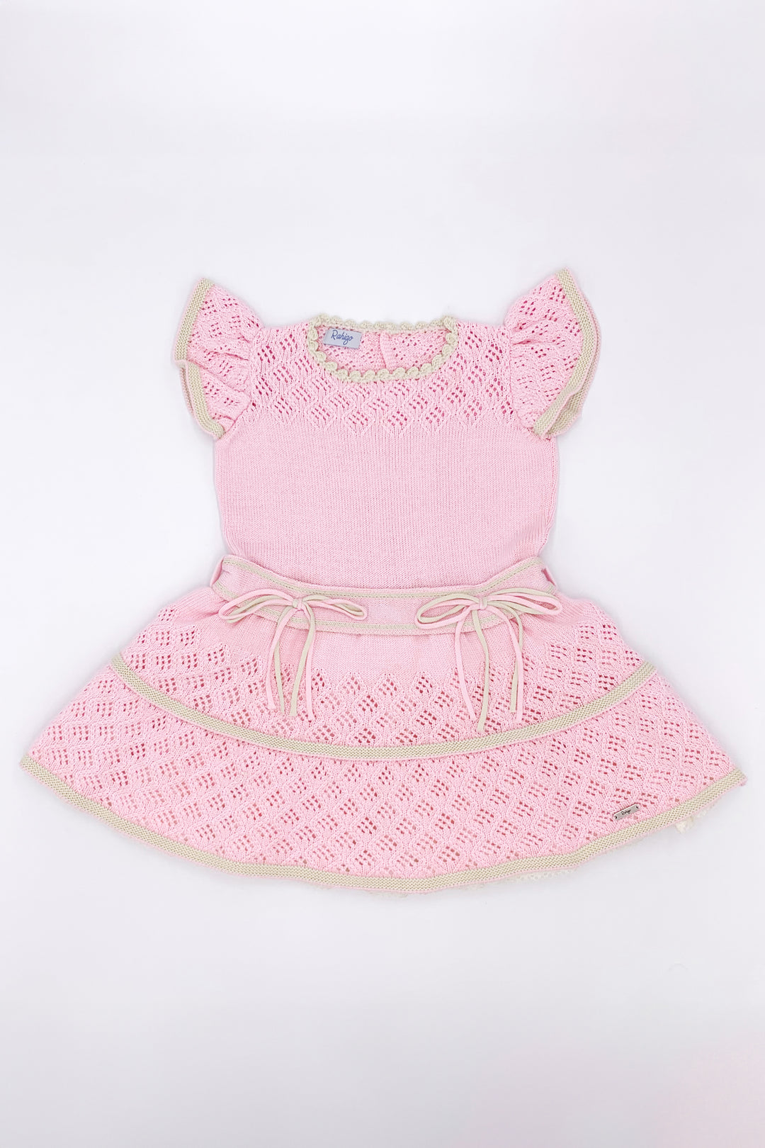 Rahigo PREORDER "Matilda" Baby Pink & Cream Knit Dress | Millie and John