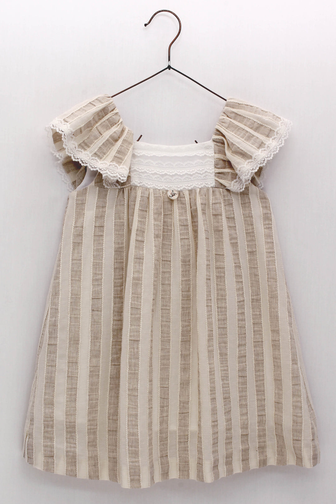 Foque "Kiera" Beige Striped Dress | Millie and John
