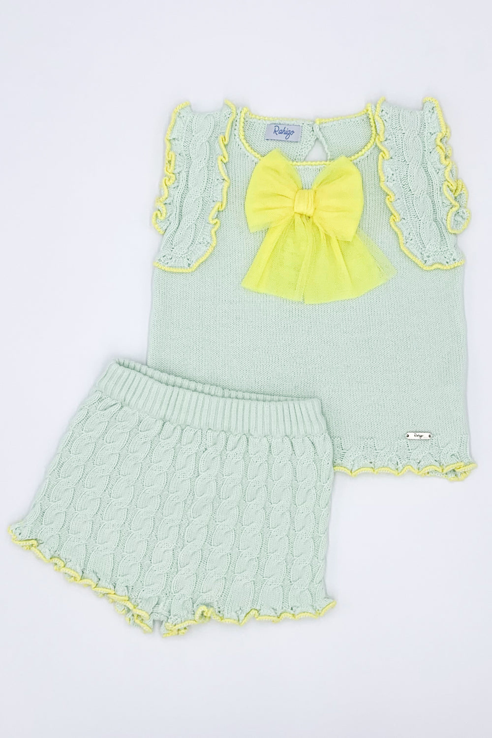 Rahigo PREORDER "Margot" Mint & Lemon Knit Top & Shorts | Millie and John