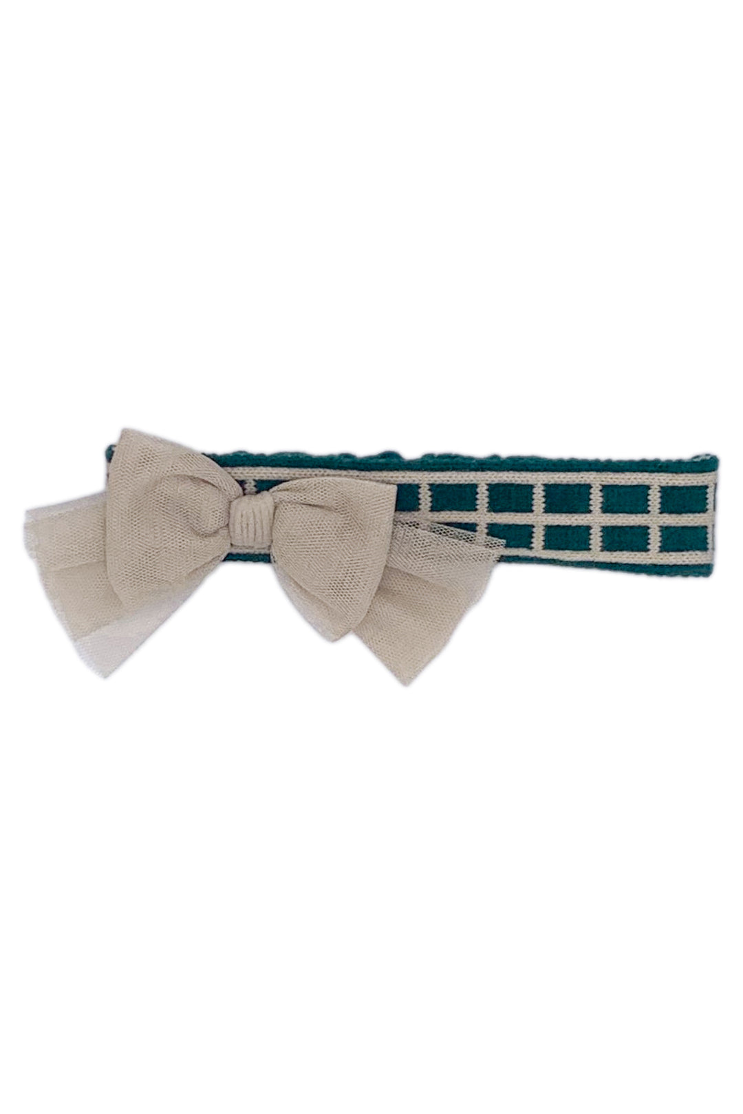 Bottle Green & Camel Bow Headband