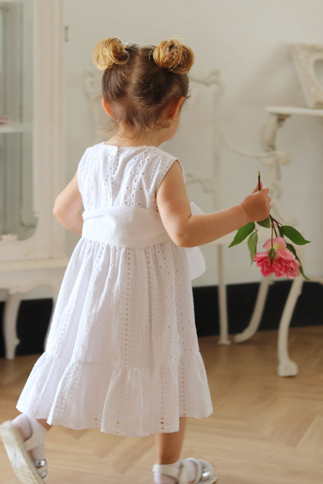 Phi "Addison" White Broderie Anglaise Dress | Millie and John