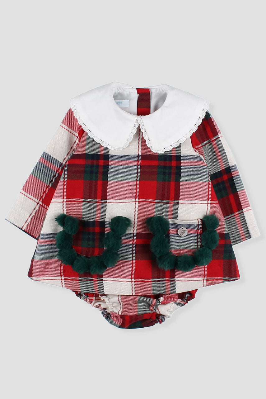 "Ophelia" Red Tartan Dress & Bloomers