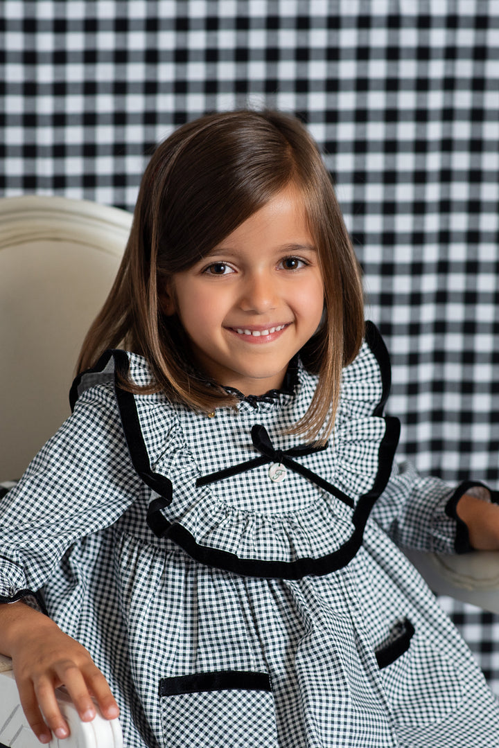 "Nora" Black Gingham Dress