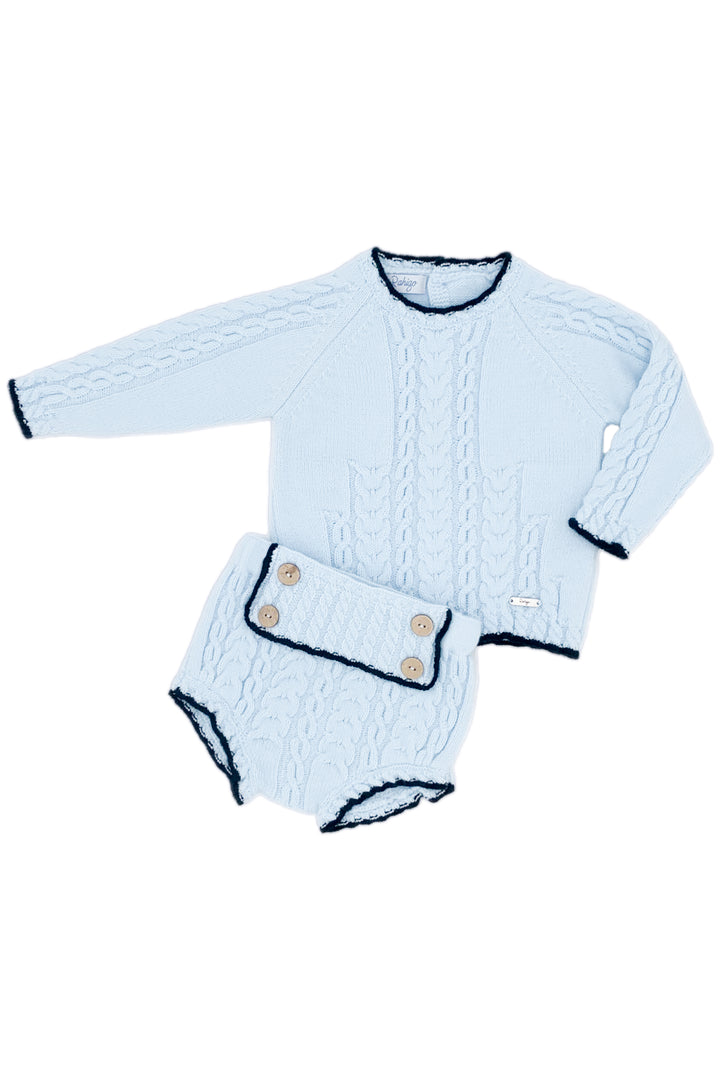 "Jacob" Baby Blue & Navy Knit Top & Jam Pants