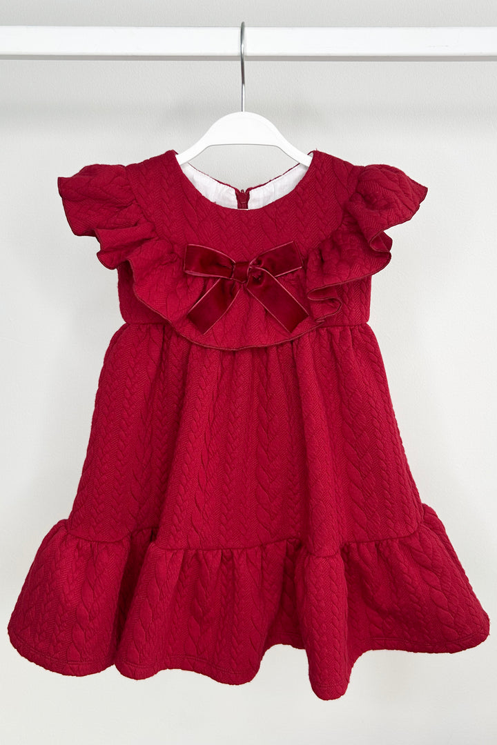 "Sylvia" Red Cable Knit Dress