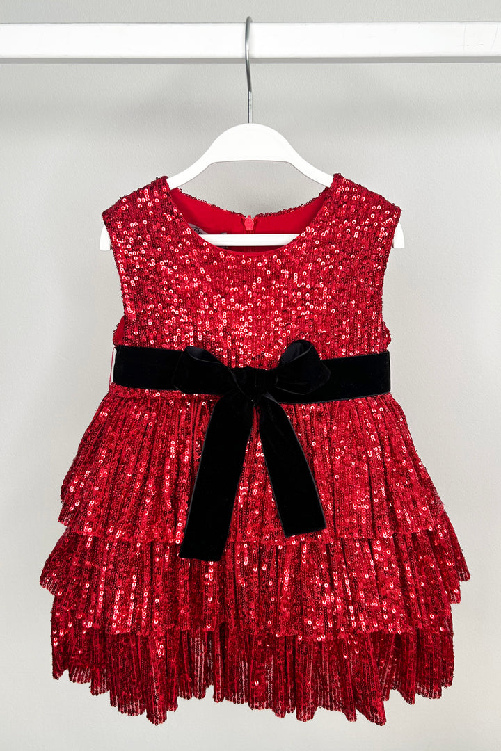 "Angelica" Red Sequin Dress