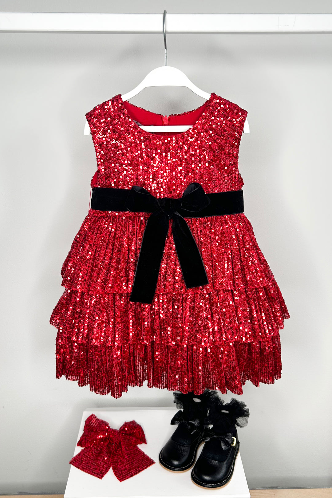 "Angelica" Red Sequin Dress