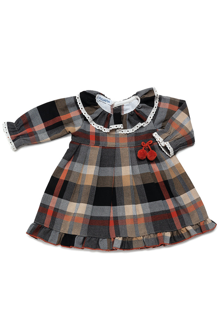 "Camila" Rust Autumnal Tartan Dress