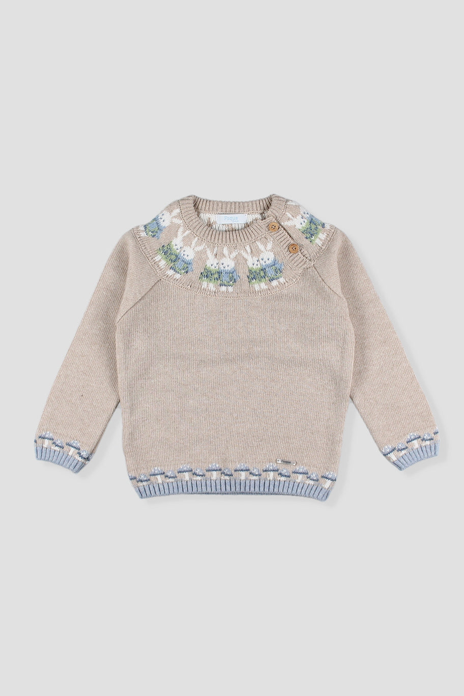 PREORDER "Rafferty" Stone Knitted Bunny Jumper