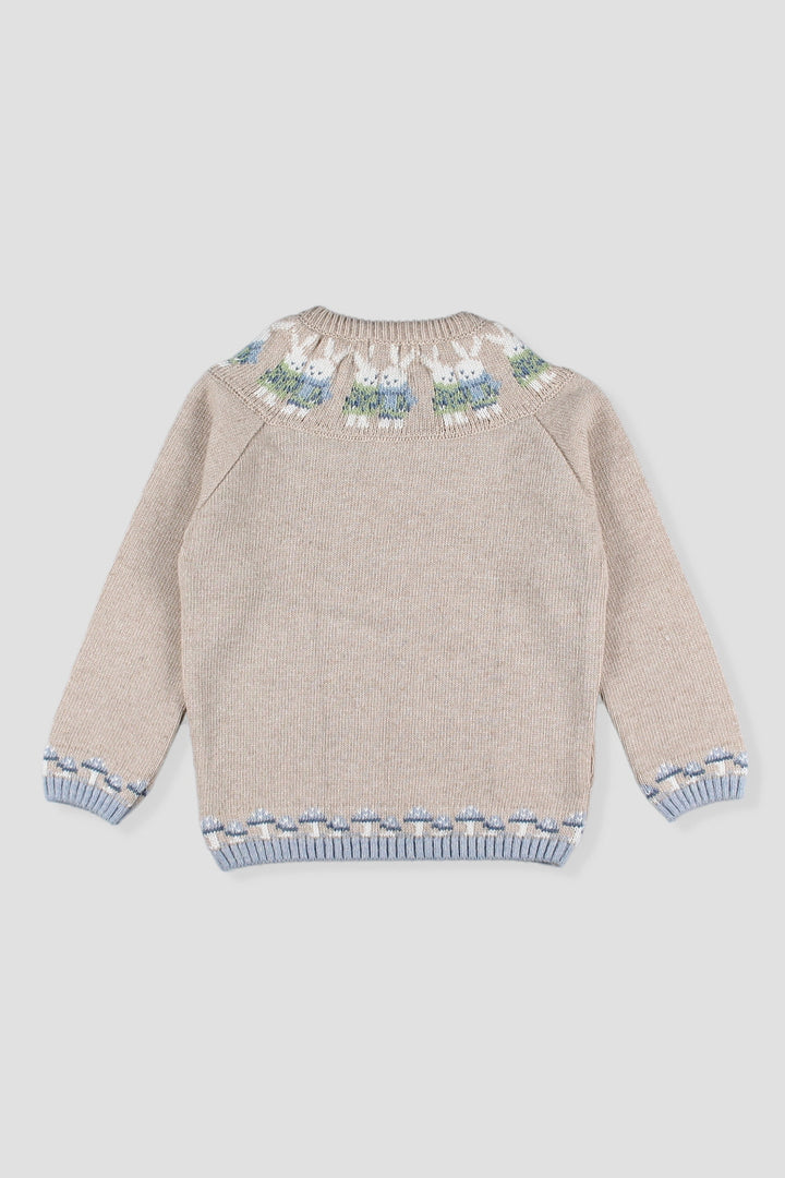 PREORDER "Rafferty" Stone Knitted Bunny Jumper