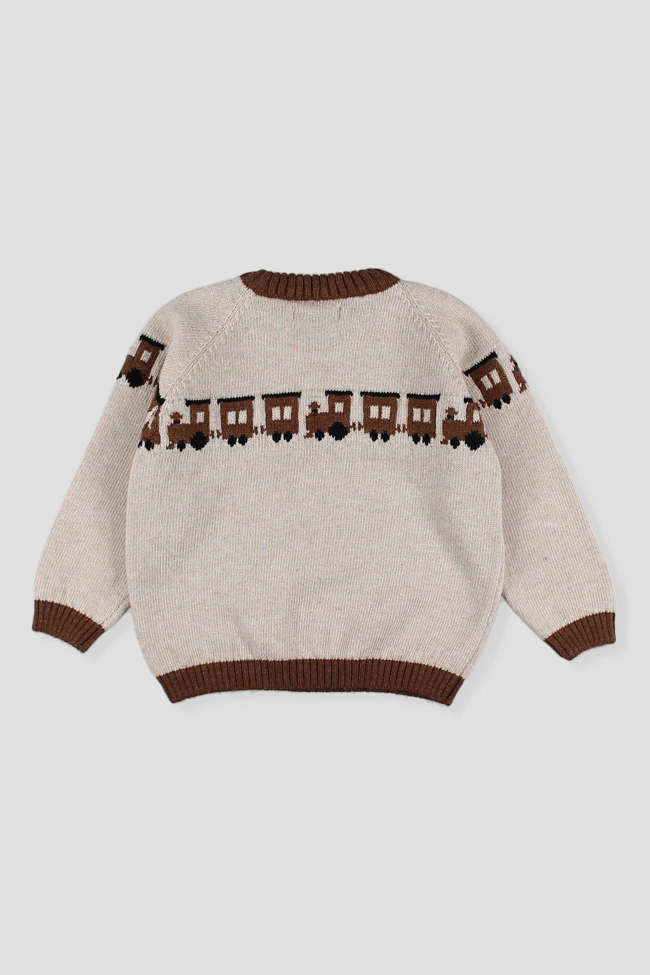 "Tobias" Stone Knitted Train Jumper