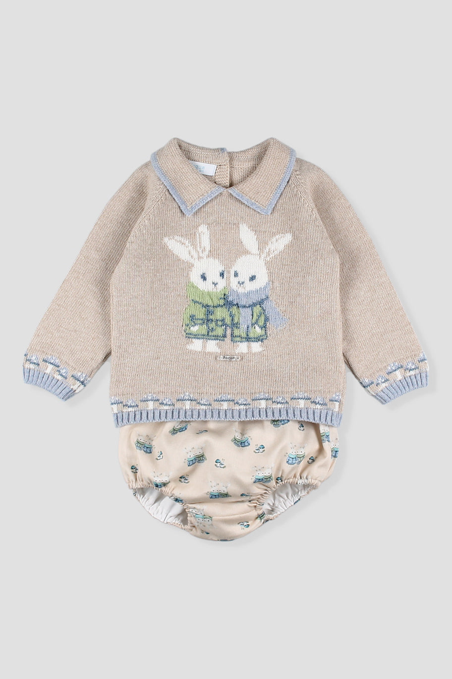 "Rupert" Stone Knitted Bunny Top &amp; Jam Pants