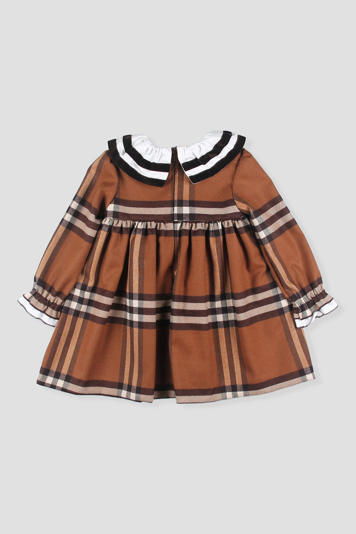 PREORDER "Vivienne" Chocolate Brown Tartan Dress