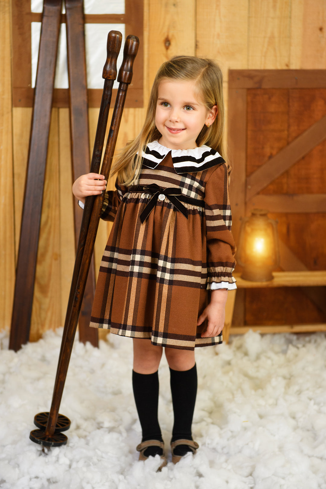 PREORDER "Vivienne" Chocolate Brown Tartan Dress