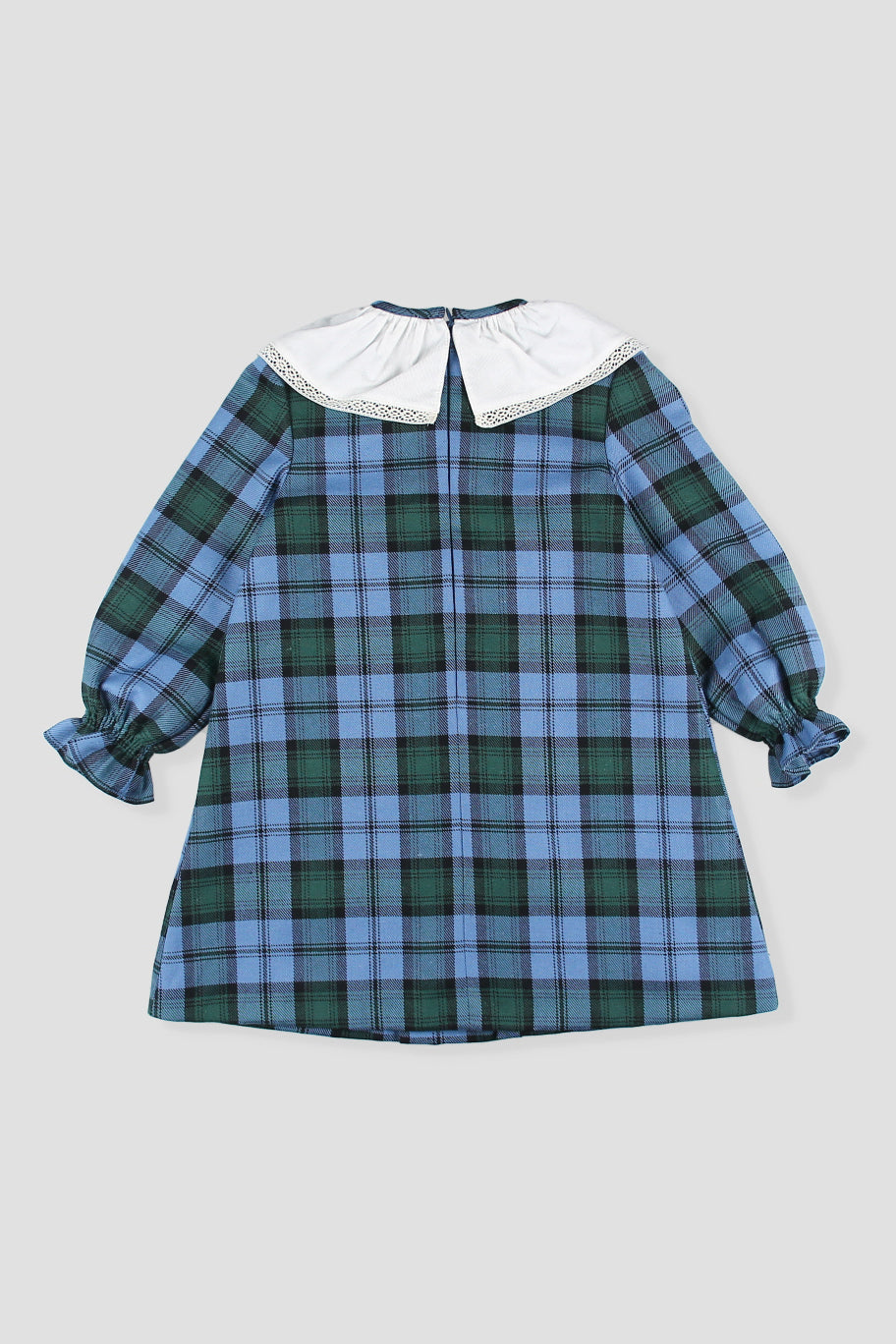 "Beatrice" Cornflower Blue Tartan Dress