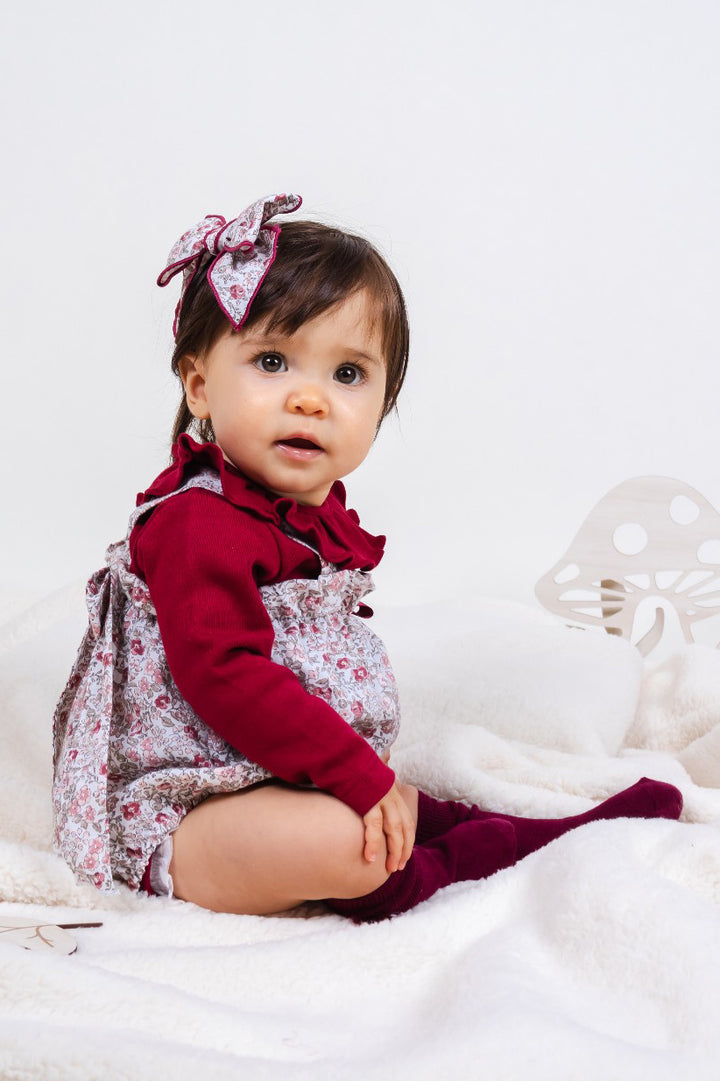 "Maryam" Burgundy Floral Shortie Outfit