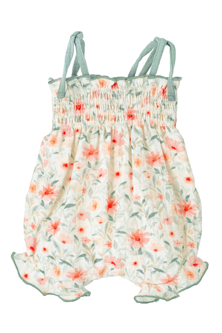 "Veda" Sage Green Watercolour Floral Playsuit