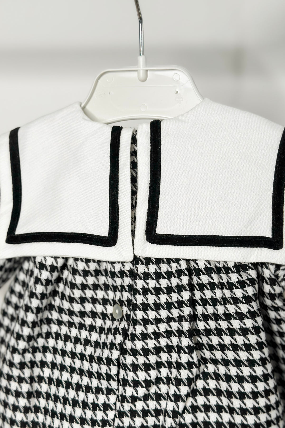 "Nyla" Black & White Houndstooth Sailor Romper