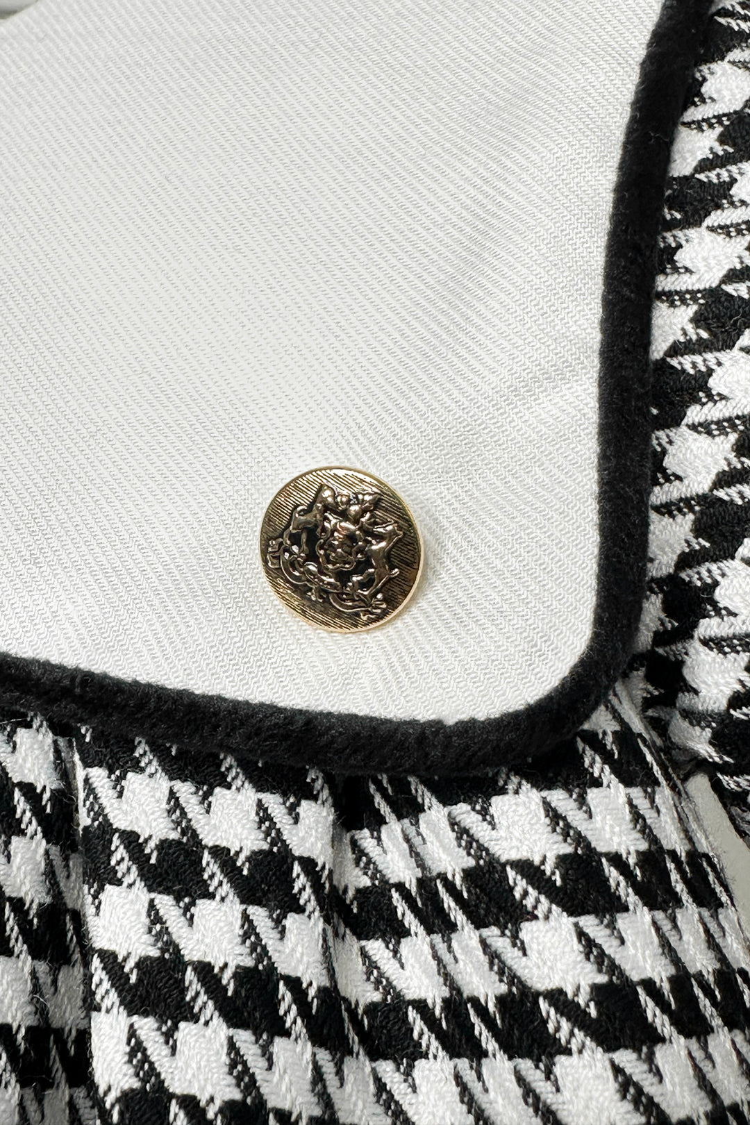 "Micah" Black & White Houndstooth Sailor Romper