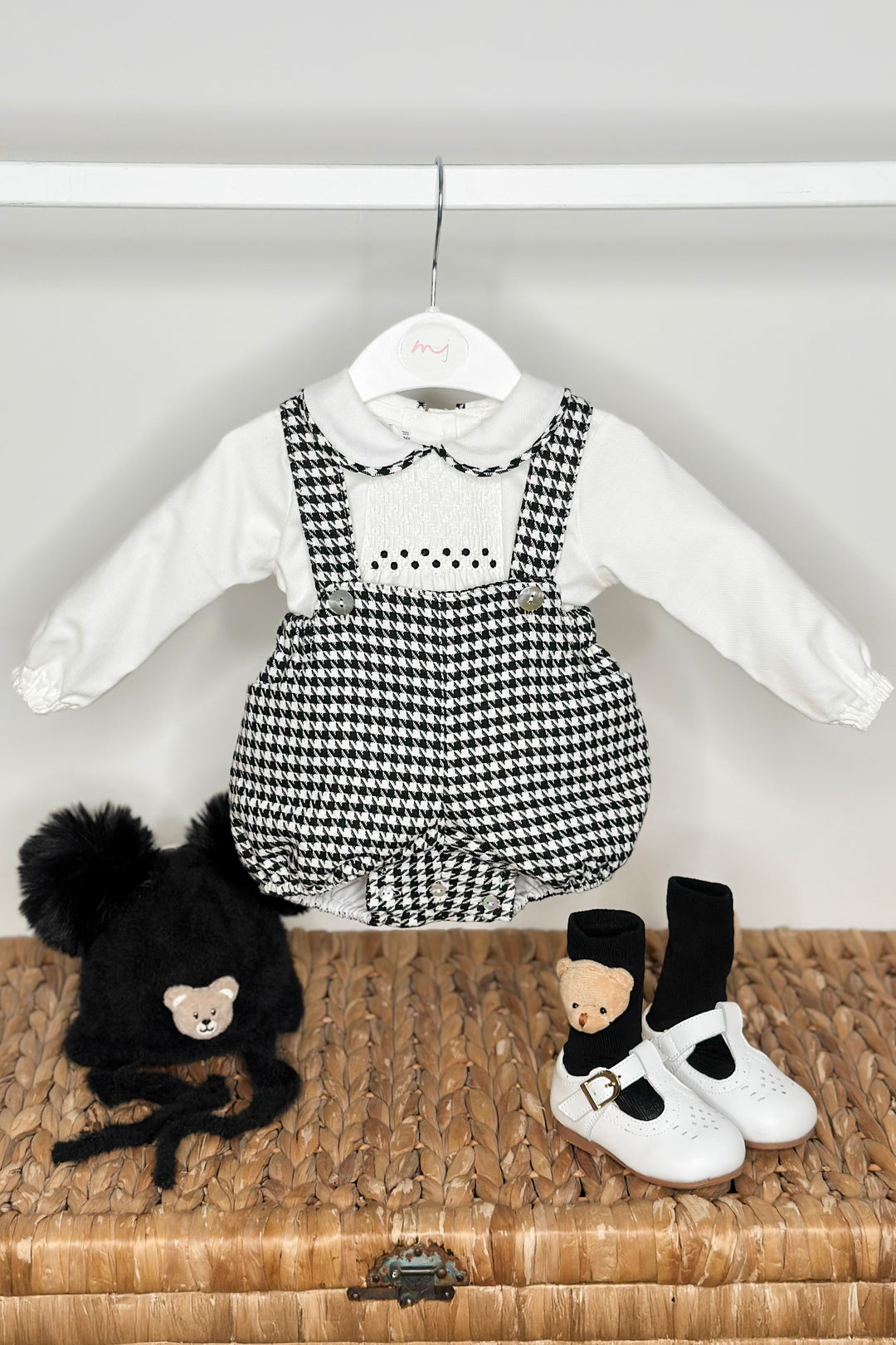 "Mylo" Black & White Houndstooth Shirt & Jam Pants