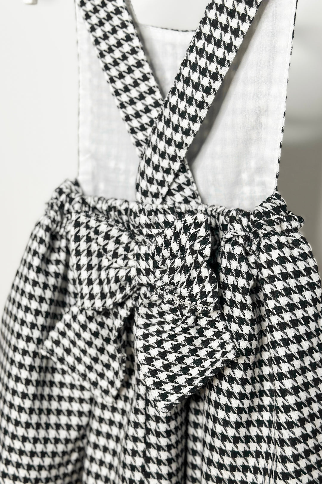 "Evelina" Black & White Houndstooth Pinafore Dress