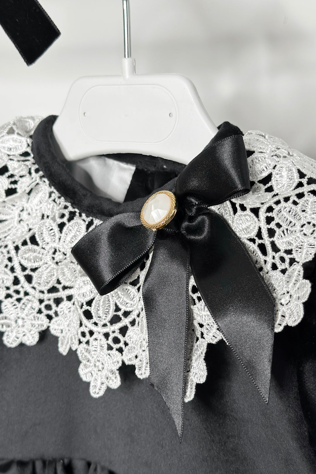 "Sabrina" Black Velvet Lace Dress